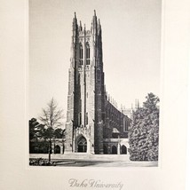 Duke University 1955 Calendar Photogravure Duke Chapel College DWNN10 - $79.99