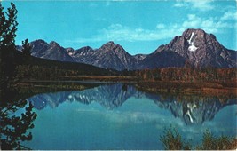 Vintage Postcard Snake River Teton Range Wyoming Mt Moran Grand Teton Peak  - £4.70 GBP