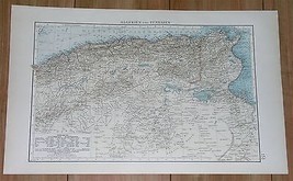 1898 Original Antique Map Of Tunisia Algeria / Africa - £21.35 GBP