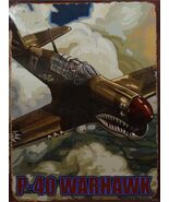 P-40 Warhawk Fighter Plane Metal Sign - $39.95