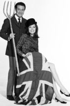 Diana Rigg and Patrick Macnee in The Avengers Holding Union Jack British Flag 24 - £19.17 GBP