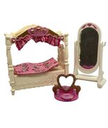 Fisher-Price Loving Family Girls Bedroom Dollhouse Furniture Canopy Bed ... - $26.58 CAD