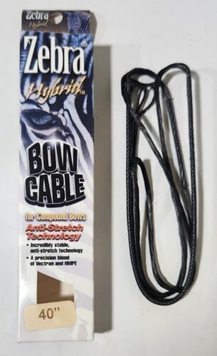 Zebra Hybrid Bow Cable 40&quot; BLK/BLK - $14.24