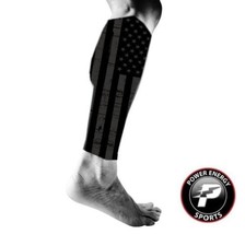 Stretch Compression Calf Leg Sleeve for Running Black Flag 1 Pair - £7.82 GBP
