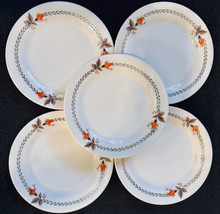 Limoges Triumph American Vermillion Buds Dessert Plates (5) 6-3/8&quot; 22-K ... - $39.00