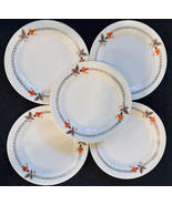 Limoges Triumph American Vermillion Buds Dessert Plates (5) 6-3/8&quot; 22-K ... - £30.90 GBP