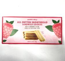 Trader Joe&#39;s All Butter Shortbread Sandwich Cookies Raspberry Filled 11/... - £10.43 GBP
