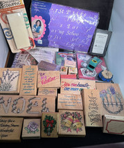 Lot of 20 Vintage Rubber Stamps &amp; Misc Supplies Listed Below - £19.74 GBP