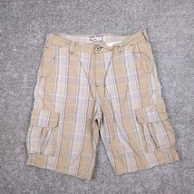 Tommy Bahama Shorts Men 35 Tan Plaid Cotton Denim Preppy Beach Summer - $27.99
