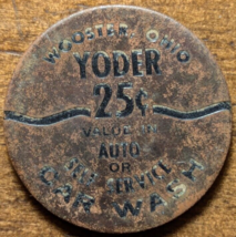 Wooster, Ohio OH Yoder Self Service Car Wash 25¢ Token - $5.85