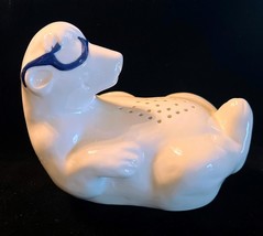 Vintage 1980 Ceramic Polar Bear Sunglasses 4.5&quot; Fridge Baking Soda Deodo... - $15.83