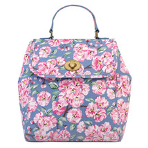 Cath Kidston Matt Oilcloth Turnlock Backpack Medium Rucksack Blossom Bun... - $59.99