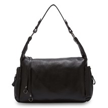 Zency Small Hobos 100% Leather Women Shoulder Bag Charm Purple Handbag Fashion L - £77.15 GBP