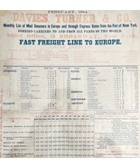Davies Turner &amp; Co 1884 Steamship Freight Line Schedule Victorian NY Por... - $653.28 CAD