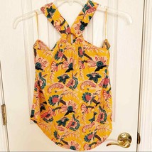 Anthropologie Maeve Yellow Mica Floral Sleeveless Top Size 4 - £33.55 GBP
