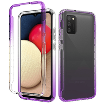 Two-Tone Transparent Shockproof Case Cover for Samsung A02s PURPLE - $8.56
