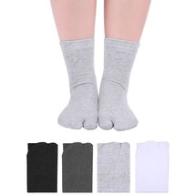 4 Pairs Flip Flop Socks Tabi Split Toe Socks Toe Socks For Men Women Sup... - £21.95 GBP