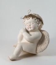 Dreamsicles Musical Cherub Angel Dreaming Porcelain Shelf Sitter 5.5&quot; Works - $10.99