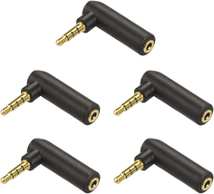 VCE 3.5Mm Audio Adapter 90 Degree 5-Pack, Right Angle Adapter Male to Fe... - £11.00 GBP