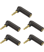 VCE 3.5Mm Audio Adapter 90 Degree 5-Pack, Right Angle Adapter Male to Fe... - £11.08 GBP