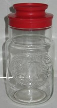 Vtg 1976 Anchor Hocking 1776 Bell Bicentennial Glass Storage Jar w/Red L... - $18.81