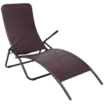 Outdoor Garden Patio Folding Poly Rattan Sun Lounger Bed Deck Chair Fold... - £81.92 GBP