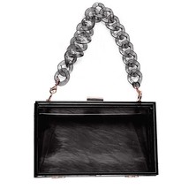 Women Clear Acrylic Box Clutch Transparent  Bag for Concert with Detachable Chai - £146.54 GBP