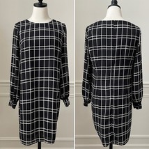 Banana Republic Black White Shift Dress Long Sleeve 4 - $20.16