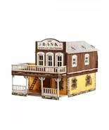 3D Cardboard Bank Puzzle Kit Wild West DIY Building Model for Collectors... - $32.99