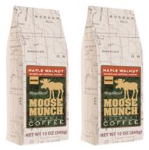 Moose Munch Maple Walnut Gourmet Ground Coffee  2 BAGS 12oz  EACH - £16.59 GBP