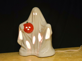 Large Halloween Ghost Light Ceramic 10&quot; - £47.47 GBP