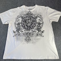The Ultimate Fighter Men&#39;s 2XL T-Shirt White Black Logo Cotton - $12.95