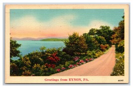 Generic Scenic Greetings Country Road Eynon Pennsylvania PA Linen Postcard R28 - £3.02 GBP