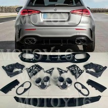 A45s Style Rear Diffuser Exhaust Tips for Mercedes W177 AMG Bumper Hatch... - $364.30