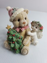 Dreamsicles Cherub Angel Holding onto Christmas Teddy Bear Figurine Kristin 1994 - £4.73 GBP