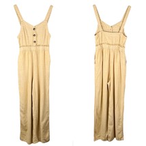 Romeo + Juliet Couture Jumpsuit Yellow White Stripes Small Linen Blend P... - $33.00