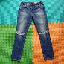 AG Adriano Goldschmied Womens Jeans 28 Faye Mid Rise Cigarette Ripped Blue - $28.37