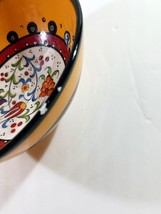 Turkish Bowl Painted Ceramic Hand Made Dipping Embossed Moriage Signed Njmet - £14.23 GBP