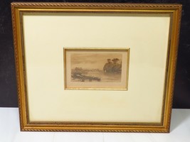 Plate Signed Framed Etching WILFRED W BALL Baits Bite Lock England UK Cambridge - £73.60 GBP