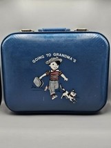 VTG &quot;Going To Grandma&#39;s&quot; Blue Hard Shell Blue Suitcase w/Key - Trojan Luggage - £22.00 GBP