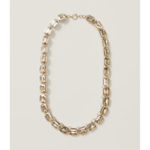 NEW Ann Taylor LOFT Beautiful Luxurious Gallery Set Crystal Gold Shine Necklace - £31.31 GBP