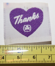 Girl Guides Thanks Purple Heart Canada Fabric Label Patch - £8.95 GBP