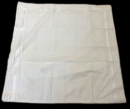 White Euro Pillow Shams Square 25&quot;x25&quot; Vintage Cannon Royal Supreme Touch Set 2 - £44.66 GBP