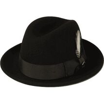Men Bruno Capelo Hat Australian Wool Crushable Center Dent CHICAGO CH300 Black image 2