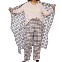 Liz Claiborne 4 Piece Sleep Set 1XL Shirt Pants Socks &amp; Blanket Pale Pin... - £35.48 GBP