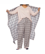 Liz Claiborne 4 Piece Sleep Set 1XL Shirt Pants Socks &amp; Blanket Pale Pin... - $66.36 CAD