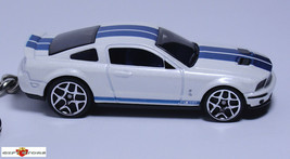 Rare Key Chain 07~14 White & Blue Ford Shelby Mustang GT500 New Limited Edition - $38.98
