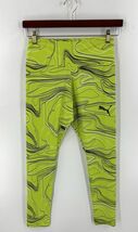 Puma Athletic Elevated Leggings Size Large Lime Green Black Swirl Print ... - $29.70