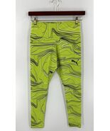 Puma Athletic Elevated Leggings Size Large Lime Green Black Swirl Print ... - $546.43 MXN