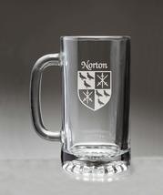 Norton Irish Coat of Arms Glass Beer Mug (Sand Etched) - £22.10 GBP